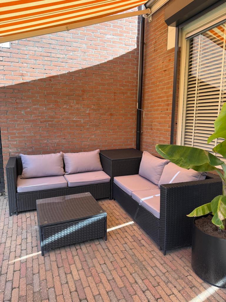 Tectake Loungeset Siena met Kussens, Tuin en Terras, Ophalen, 4 zitplaatsen, Gebruikt, Loungeset