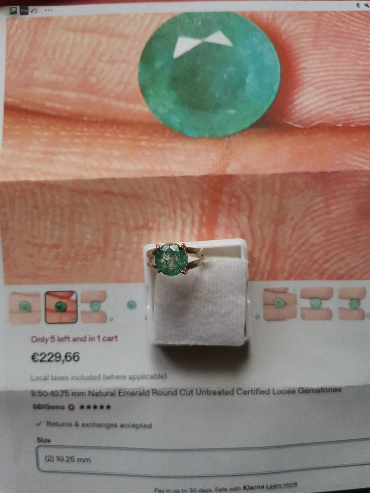 10mm Emerald Ring, Ophalen of Verzenden