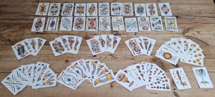 Franse Tarot kaarten , replicatie 1860 , J. Gaudais, Paris, Ophalen of Verzenden