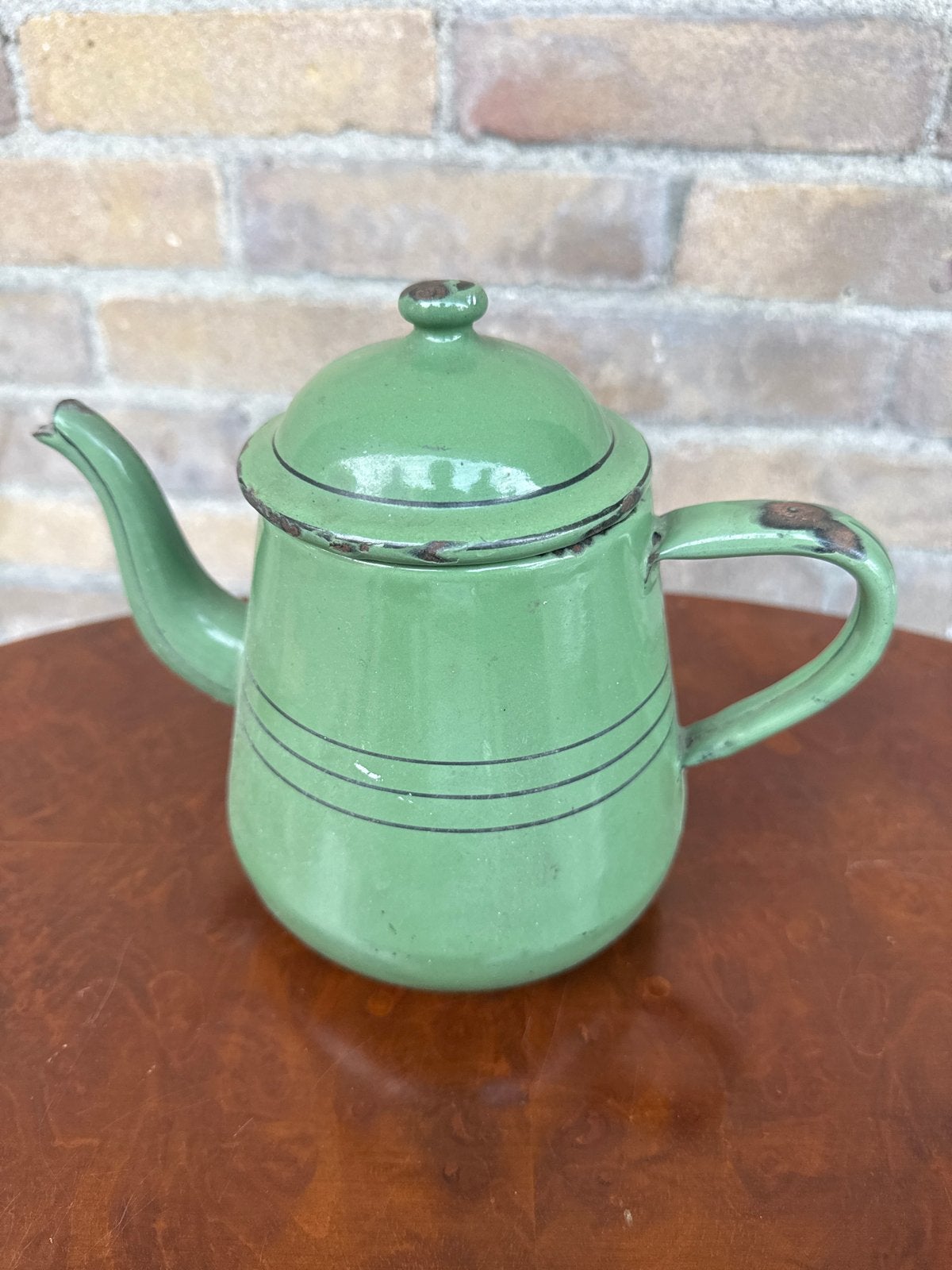 Vintage Groene Emaille Koffiekan - 17cm Hoog, Ophalen