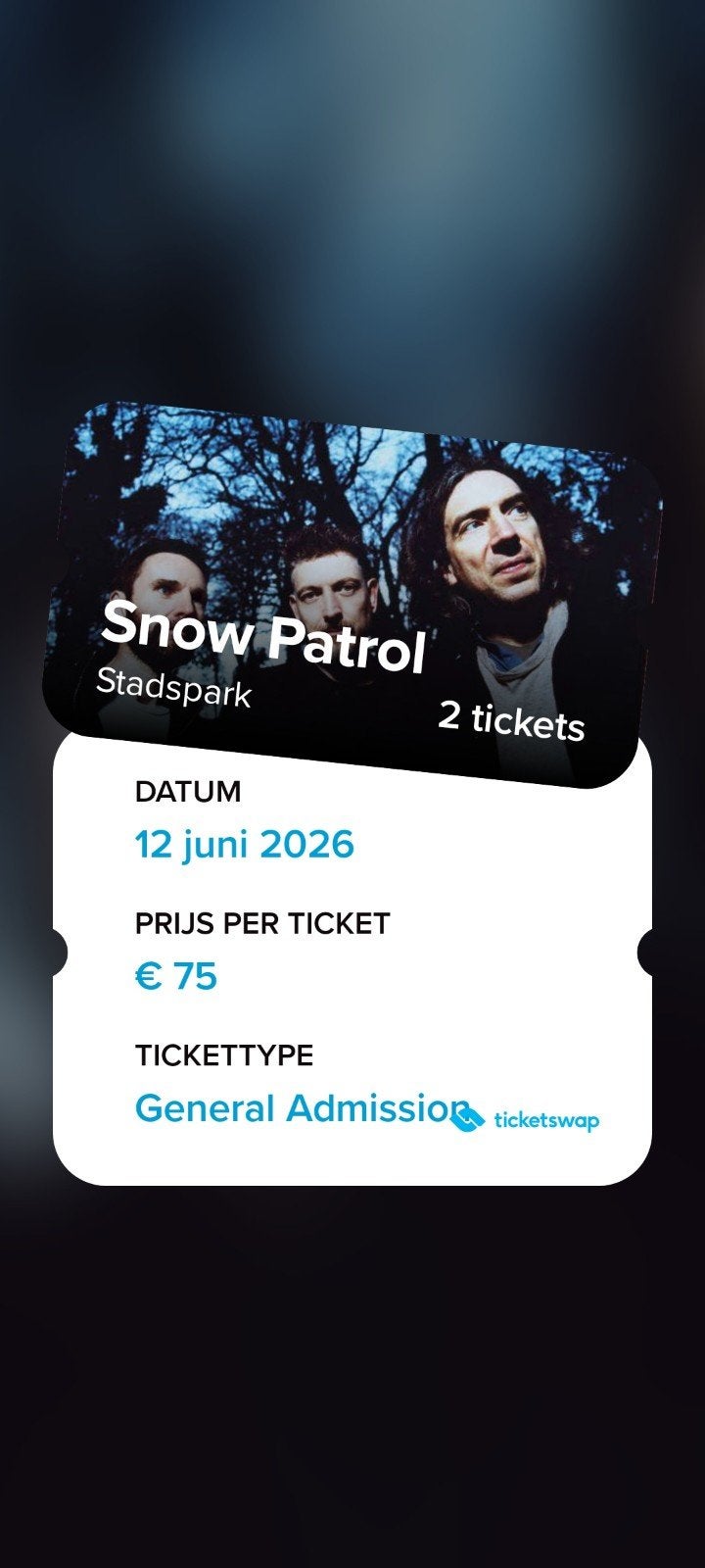 Tickets Snowpatrol, Twee personen