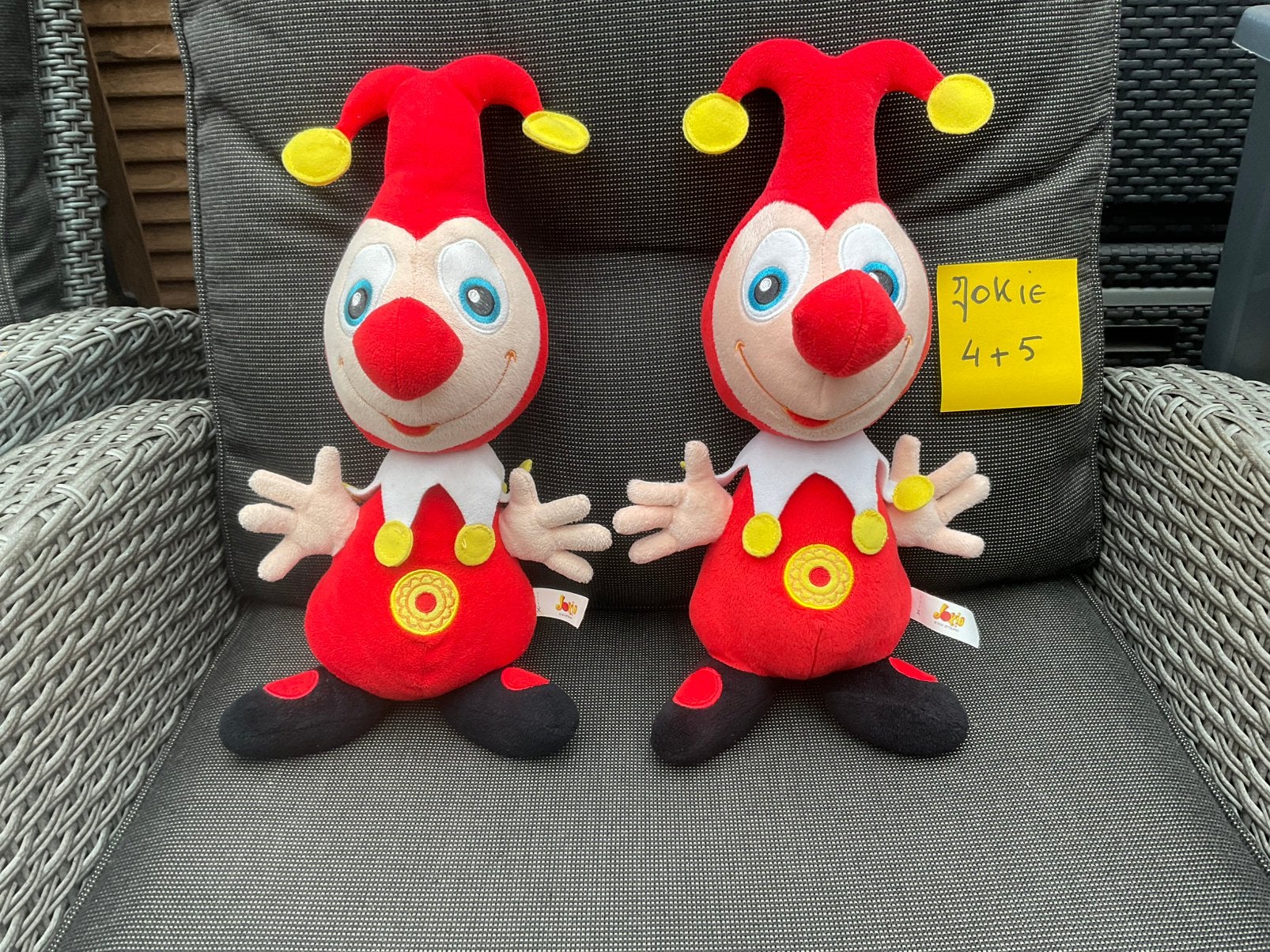 2 zgan Efteling Jokie knuffels ca 30/35cm, Ophalen, Zo goed als nieuw, Beeldje of Poppetje