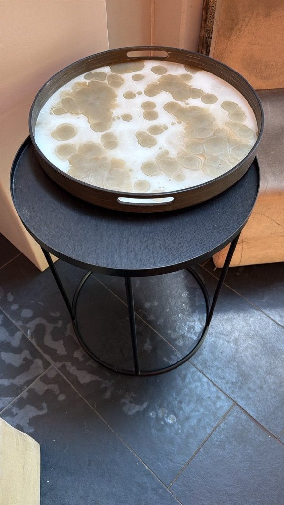 3 Notre Monde Dawn Sweitzer design tray tables, Minder dan 55 cm, Rond, Zo goed als nieuw, Modern klassiek, design