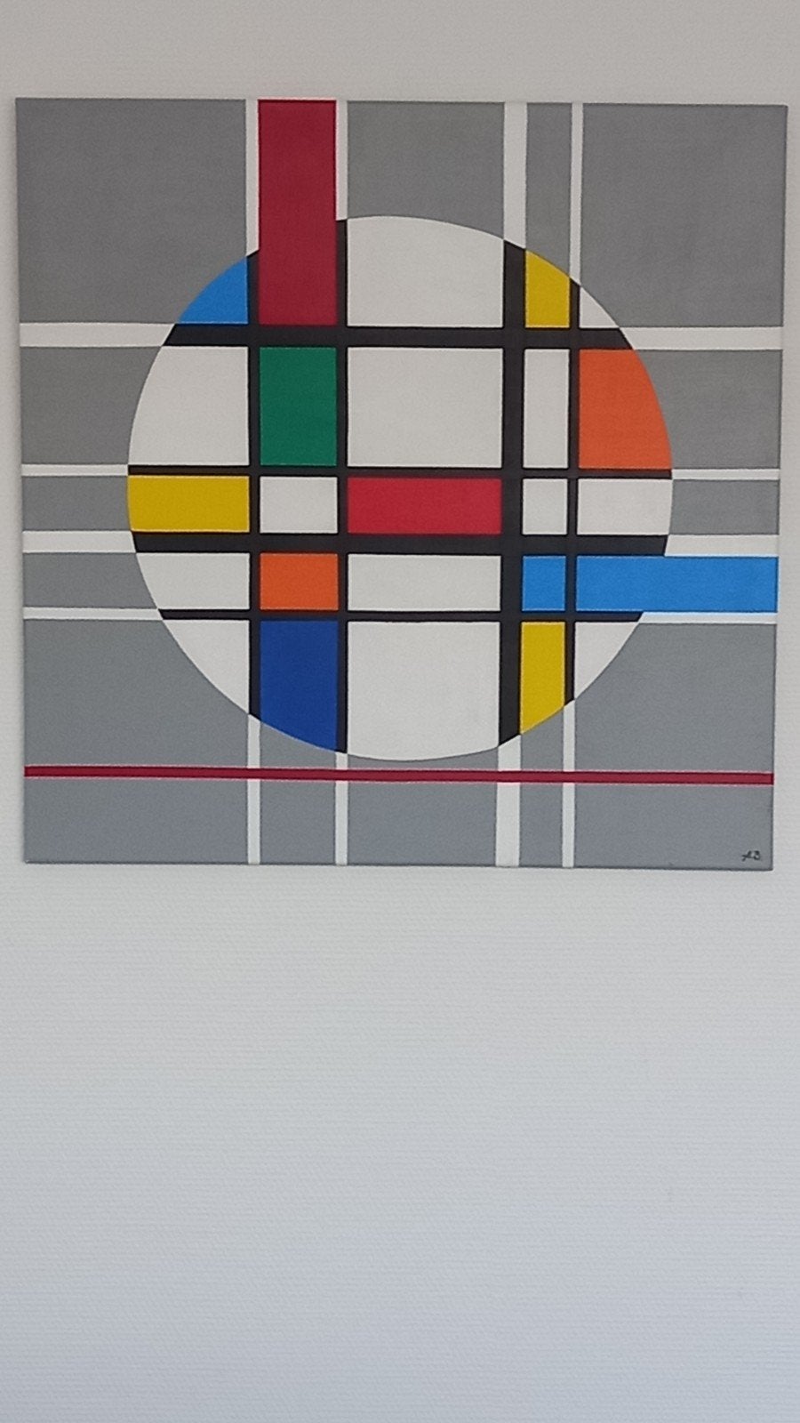Uniek Abstract Acryl Schilderij op Canvas 70x70cm, Antiek en Kunst, Ophalen of Verzenden