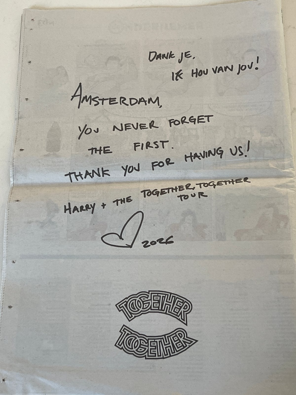 Harry Styles krant, Ophalen of Verzenden, Nieuw, Krant