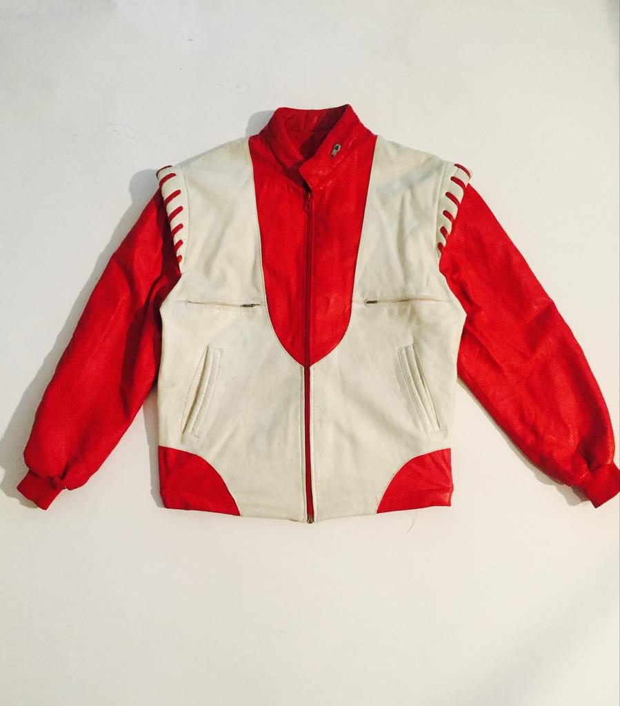 Vintage Leren Jack Rock&Roll - Jaren 70/80 - Maat 39/40, Verzenden, Zo goed als nieuw, Maat 36 (S), Rood