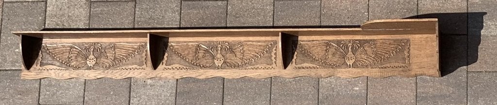 decoratieve, sierlijke wandplank met Fries ? houtsnijwerk, Antiek en Kunst, Ophalen, Houtsnijwerk, Handgemaakt, 1 meter - 2 meter