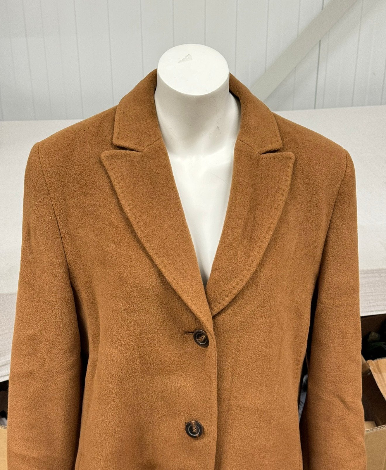 Vintage Trench Coat - Jobis Luxury angora-mohair wol jas L, Bruin, Maat 42/44 (L), Ophalen of Verzenden, Zo goed als nieuw