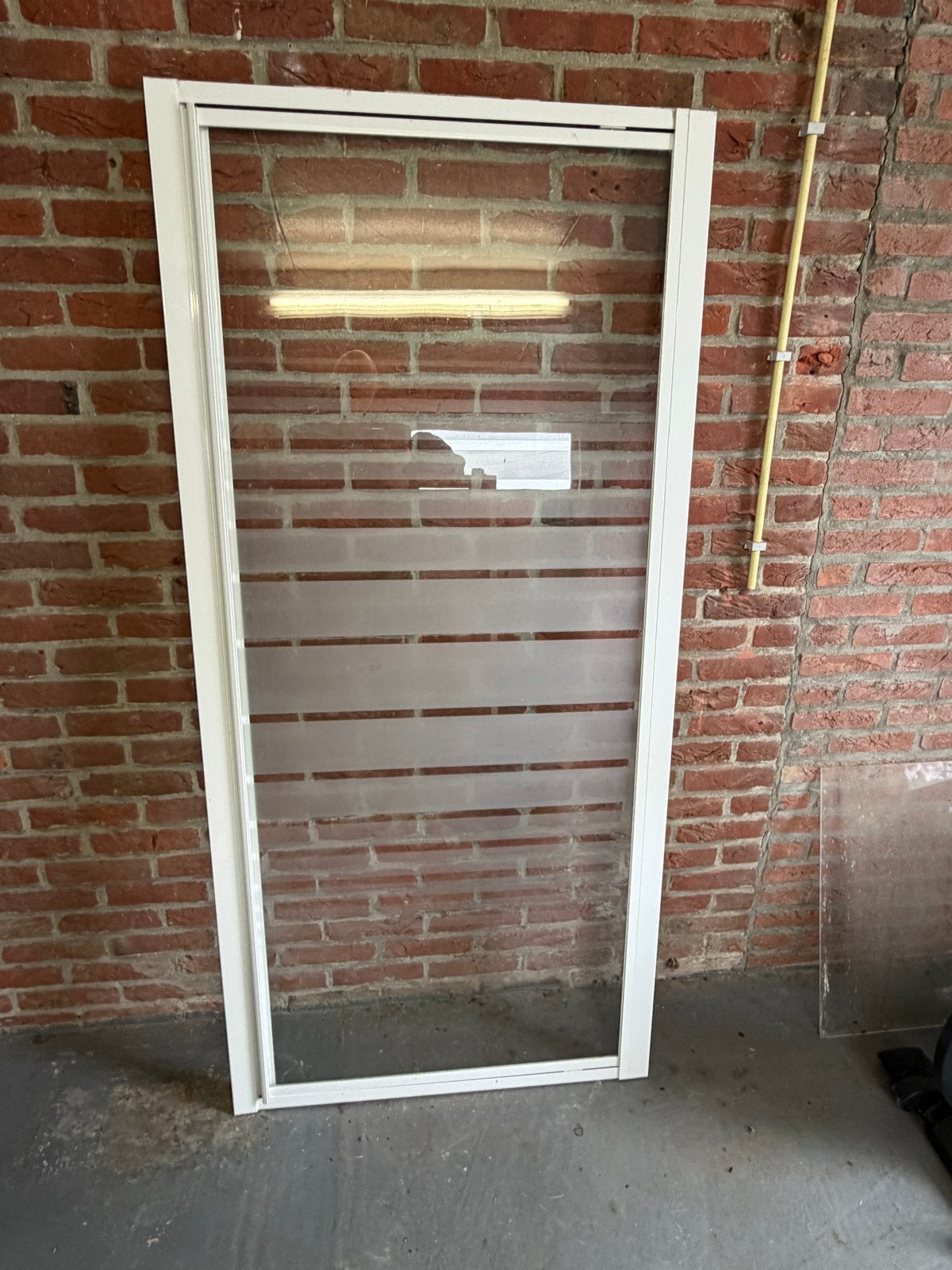 Douchedeur 1.85x0.90  - Glas met wit frame, Ophalen, Gebruikt, Glas, Douche