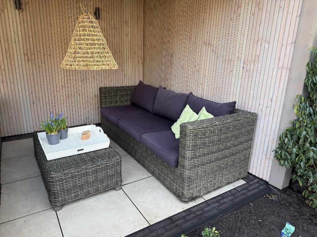 Lounge set, Ophalen, 5 zitplaatsen, Gebruikt, Rotan