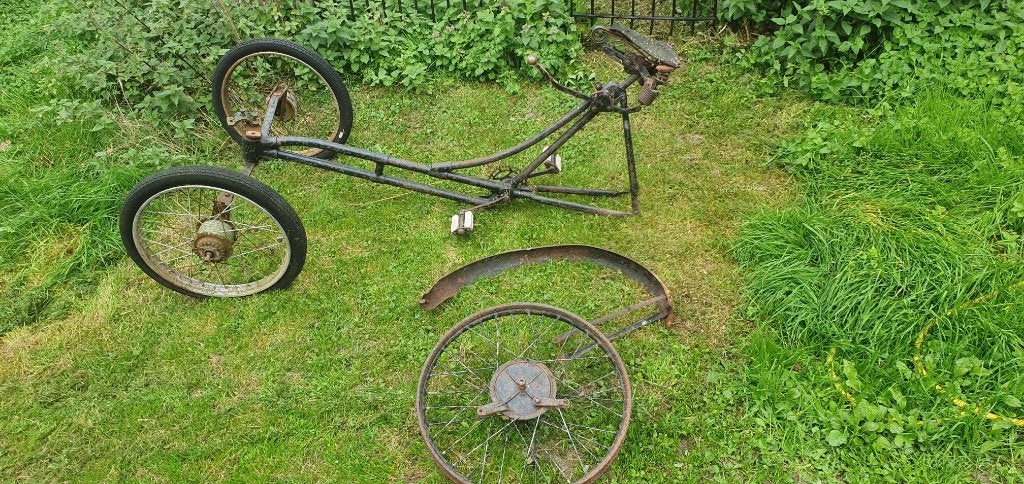 antiek bakfietsframe, Ophalen, Gebruikt, Onbekend