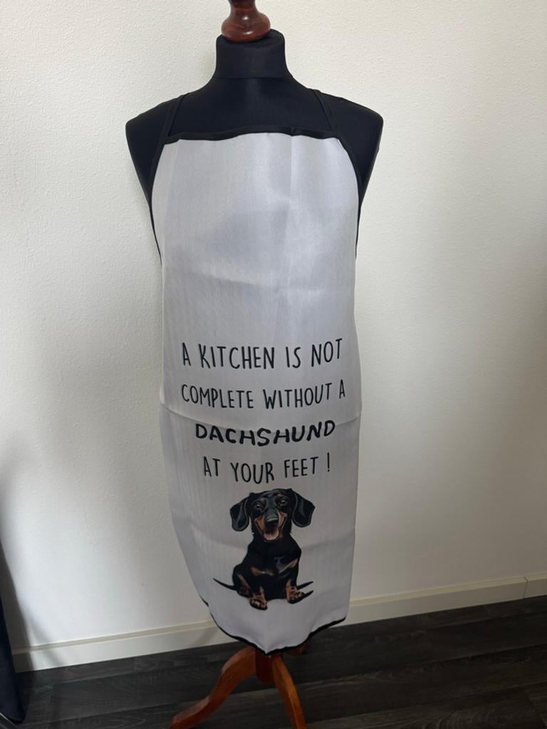 Leuk Teckel Schort - Polyester Keukenschort met Hondenprint, Ophalen of Verzenden, Nieuw