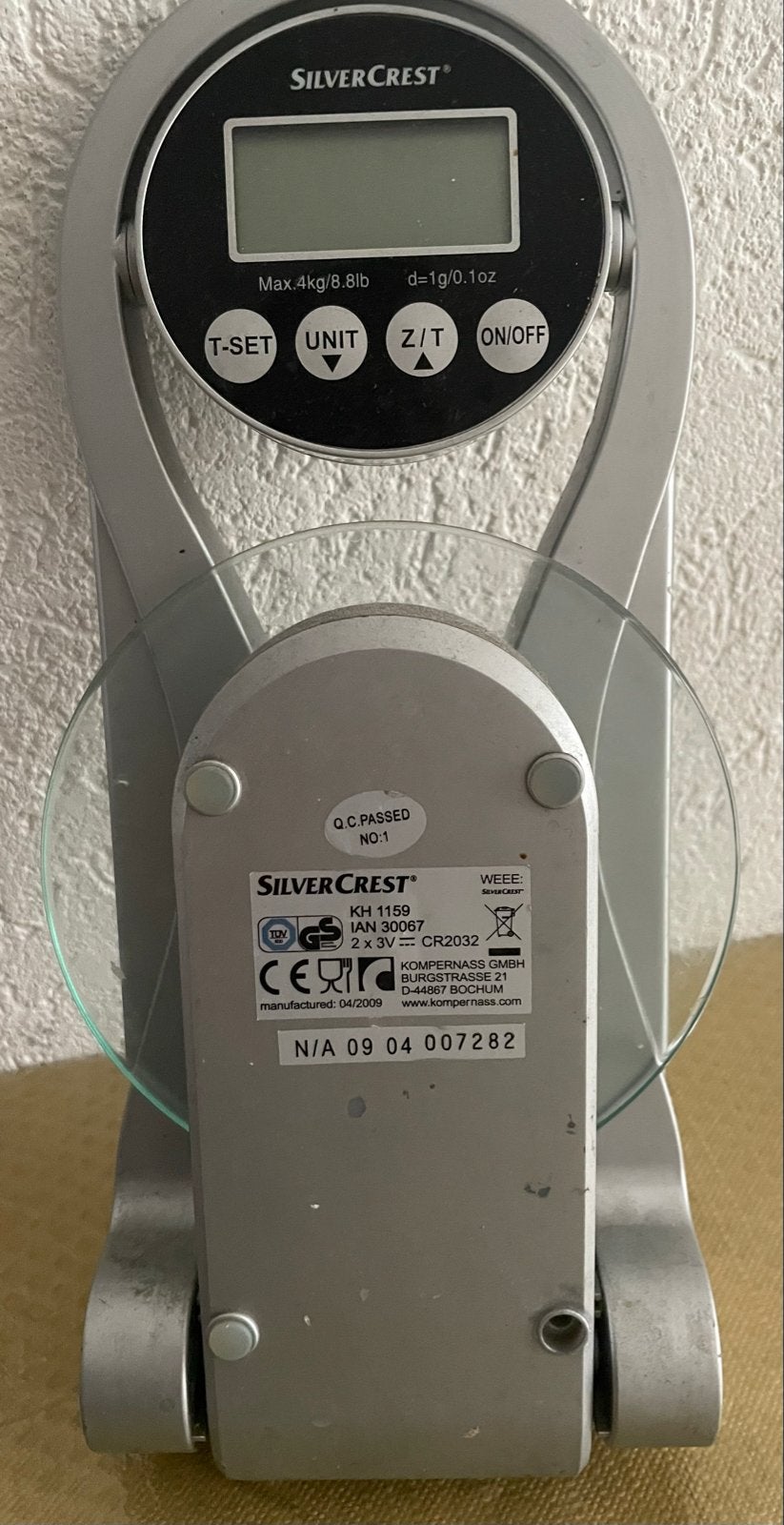 Silvercrest Keukenweegschaal - Grijs⚖️, Ophalen, Keukenweegschaal, Digitaal, Fijner dan 1 gram