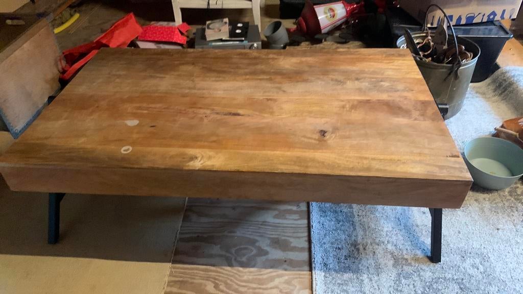 Salon tafel, Huis en Inrichting, Tafels | Salontafels, 100 tot 150 cm, Rond, Zo goed als nieuw, Minder dan 50 cm
