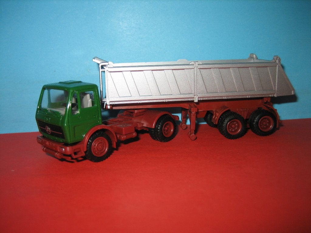 Kipper-oplegger blanco  MERCEDES groen  Herpa, Ophalen of Verzenden, Zo goed als nieuw, Bus of Vrachtwagen, Herpa