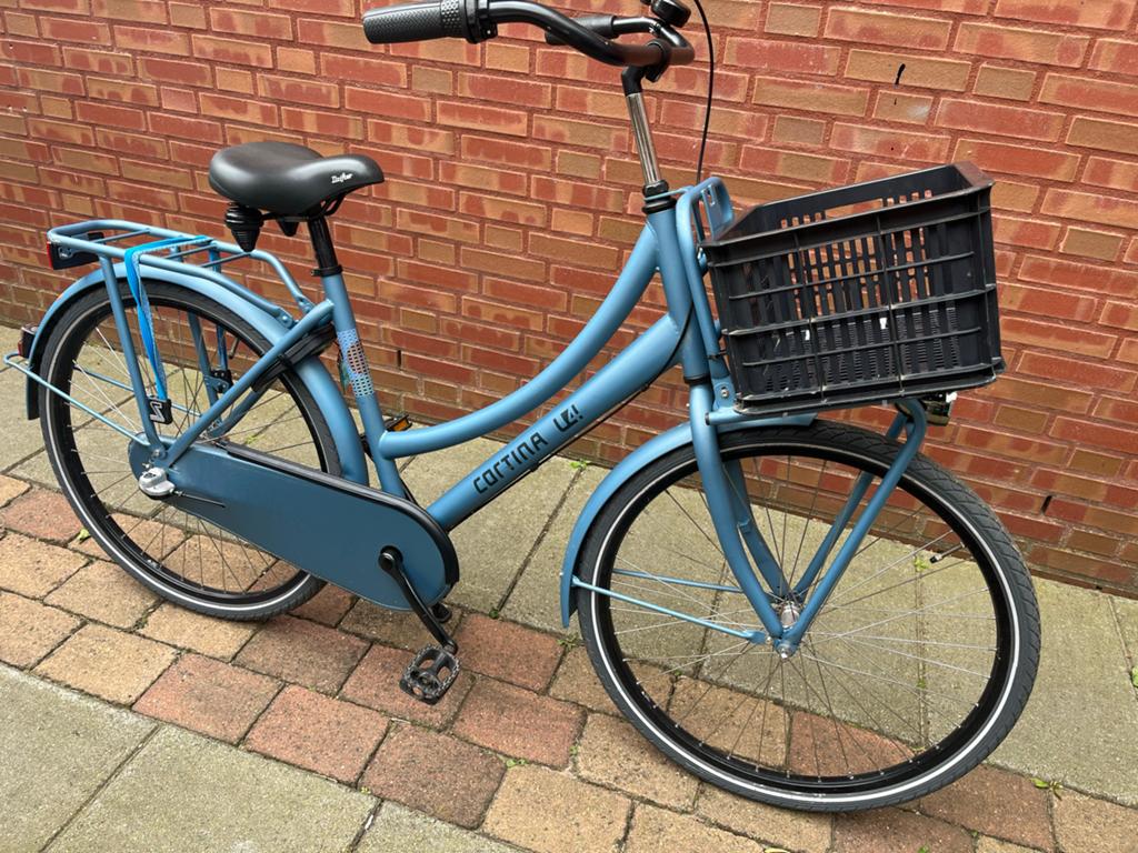Cortina U4 26 inch meisjesfiets blauw, Terugtraprem, Gebruikt, Versnellingen, Ophalen