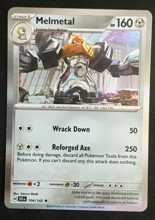 Pokemon - Melmetal (SCR 104) Holo rare.., Ophalen of Verzenden, Nieuw, Losse kaart, Foil