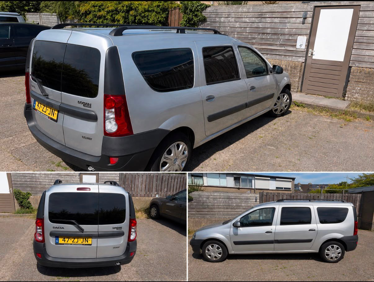 Dacia Logan 1.6 77KW MCV 7P 2008 Grijs, Stof, Elektrische ramen, 7 stoelen, Logan