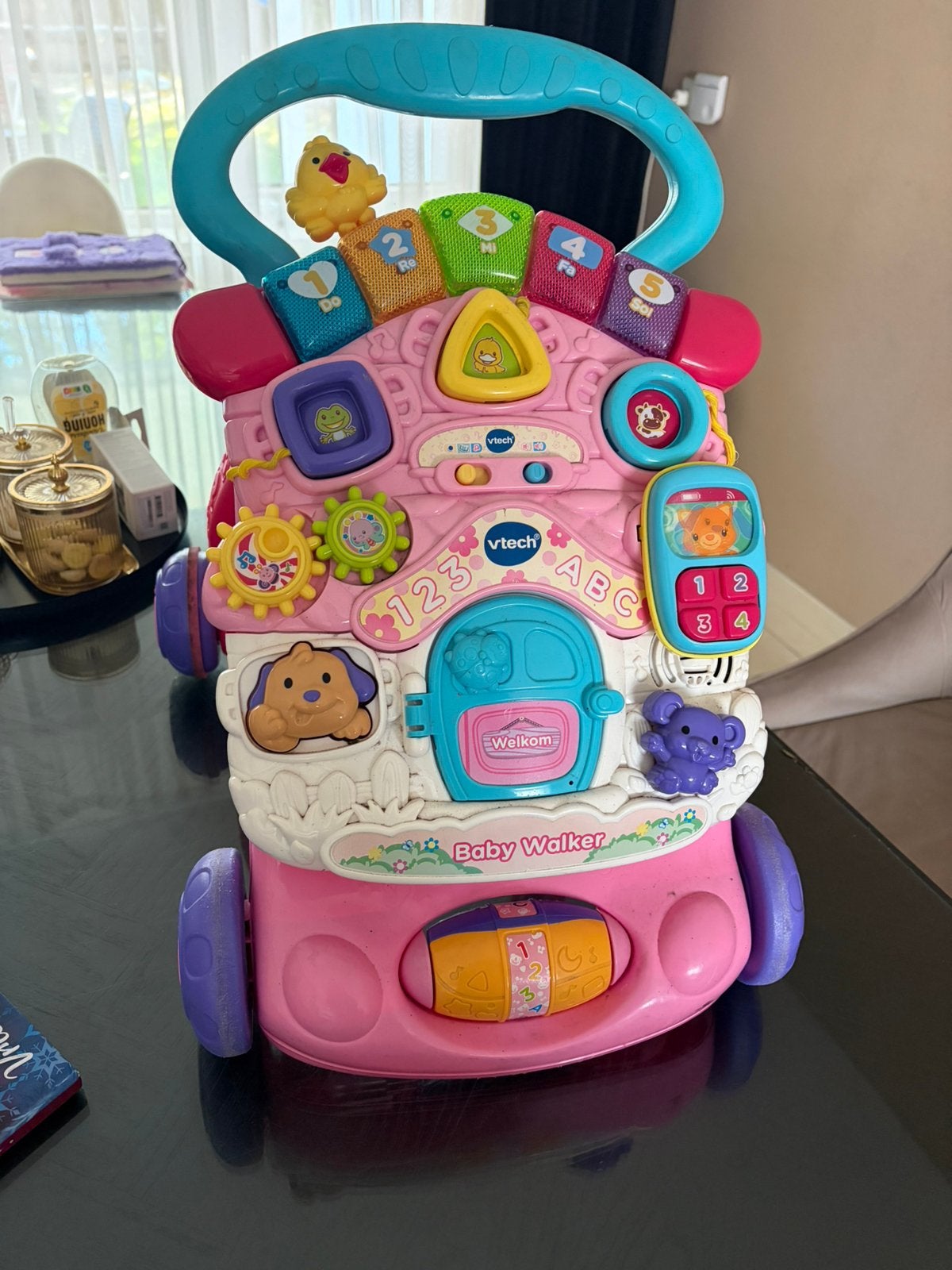 Vtech baby walker roze GRATIS, Kinderen en Baby's, Ophalen, Zo goed als nieuw, 6 maanden tot 2 jaar