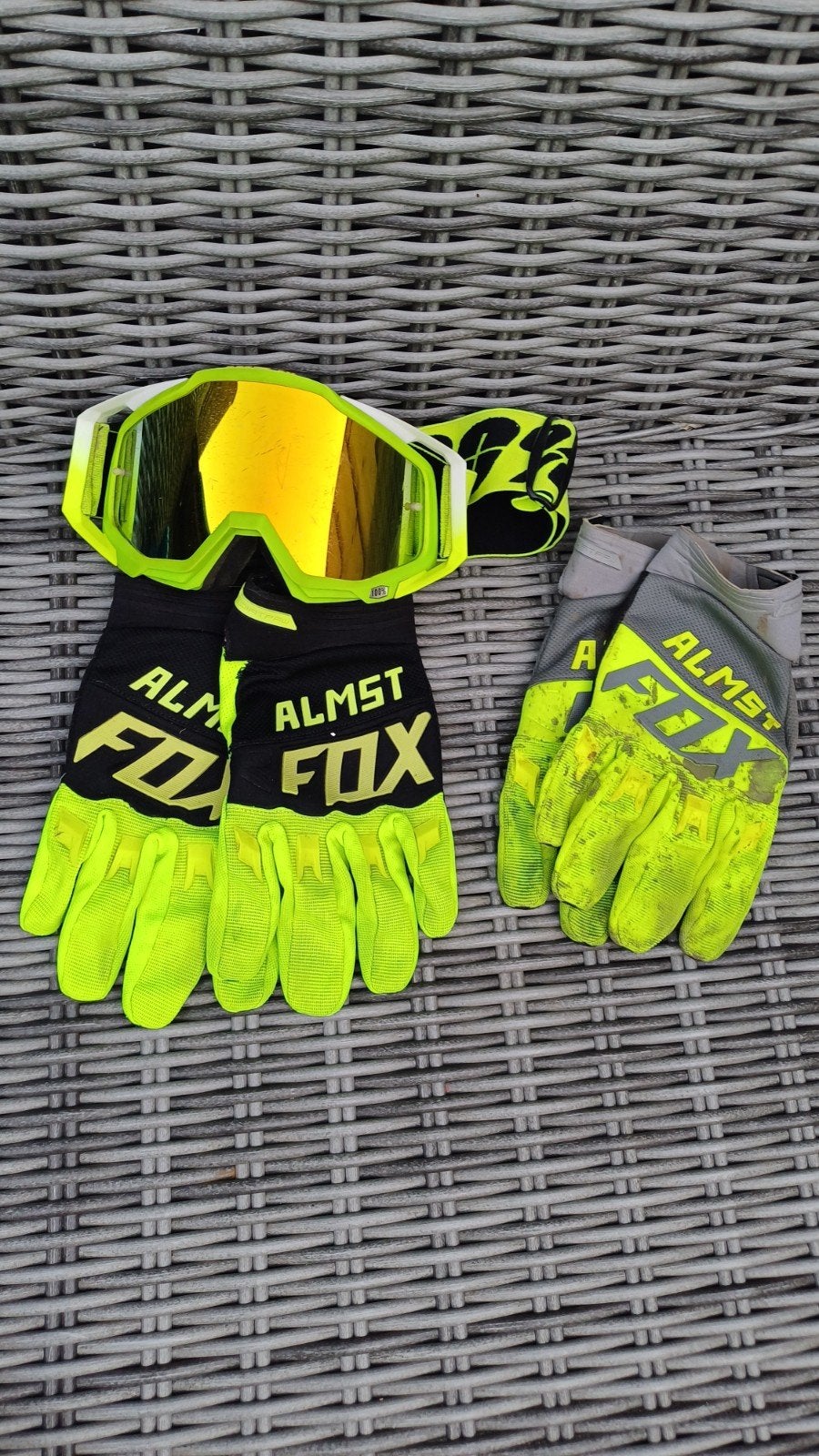 100% Crossbril & Fox Crosshandschoenen (2 sets), Motoren, Kleding | Motorkleding, Ophalen, Tweedehands, Handschoenen