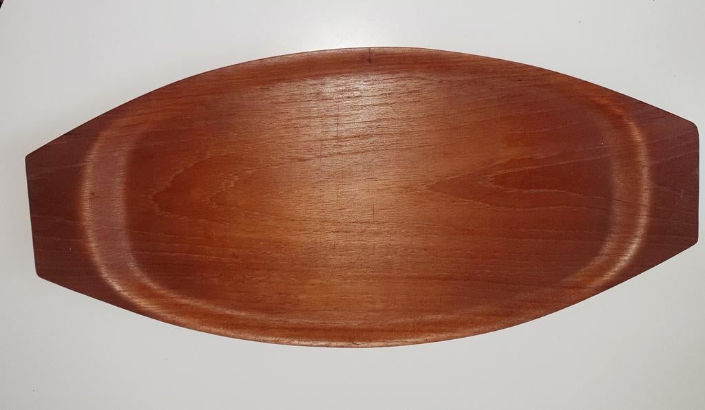 Vintage Zweeds Houten dienblad Scandinavisch Design, Ophalen, Zo goed als nieuw, Ovaal, Hout
