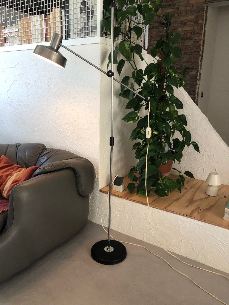 Vintage retro staanlamp hengellamp vloerlamp Anvia ‘60, Ophalen, Gebruikt, Metaal, 150 tot 200 cm