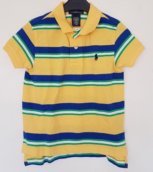 Maat 80 Ralph LAUREN polo geel/blauw NIEUW (9692), Kinderen en Baby's, Babykleding | Maat 80, Nieuw, Ophalen of Verzenden, Jongetje