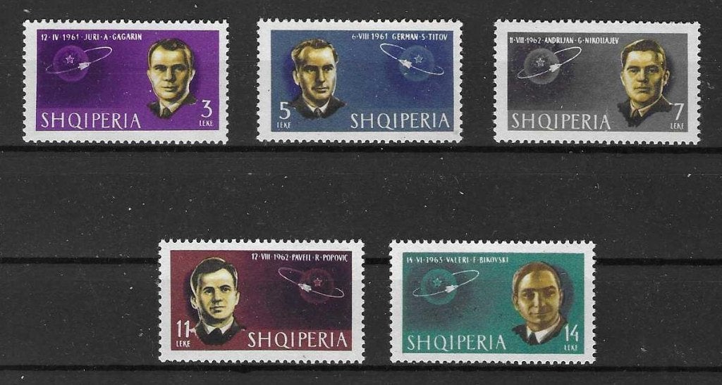 Albanië Michel 757 A-761 A postfris   RUIMTEVAART, Ophalen of Verzenden, Overige landen, Postfris