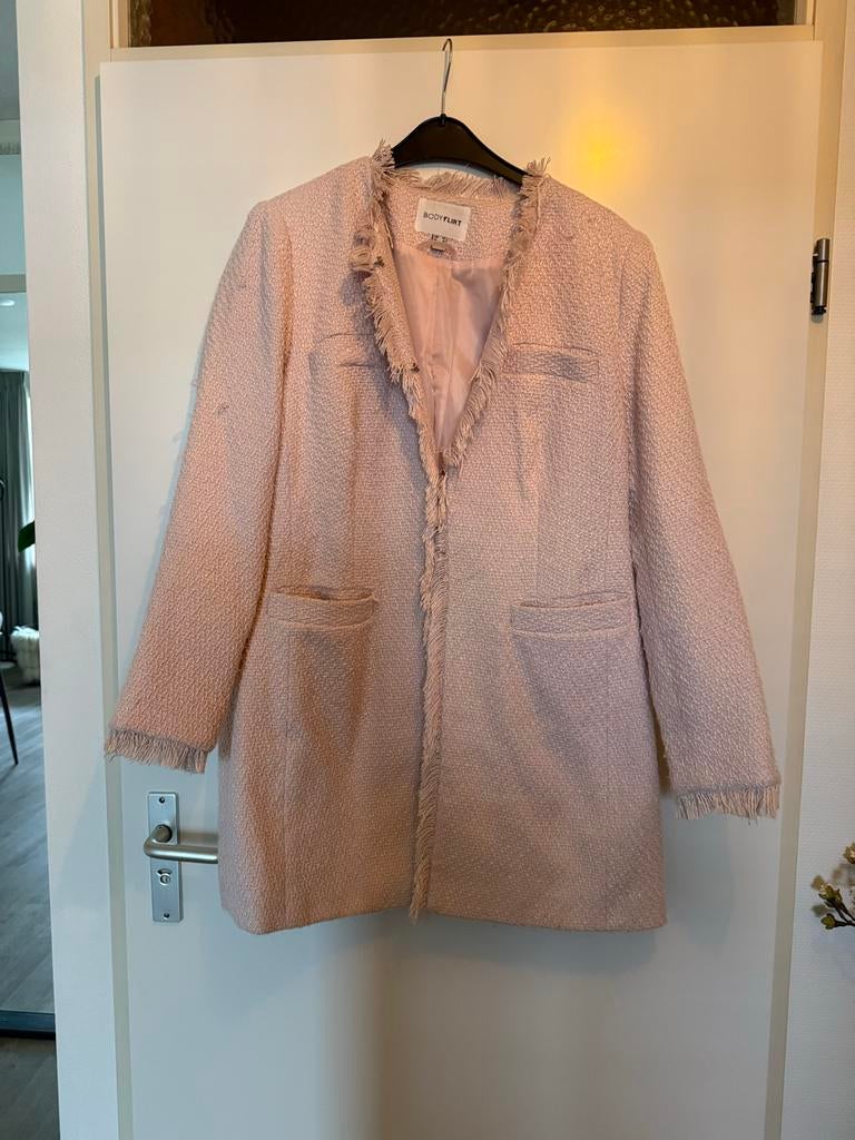 Stijlvolle roze tweed jas van Bodyflirt, maat 46, Ophalen, Zo goed als nieuw, Maat 46/48 (XL) of groter, Roze