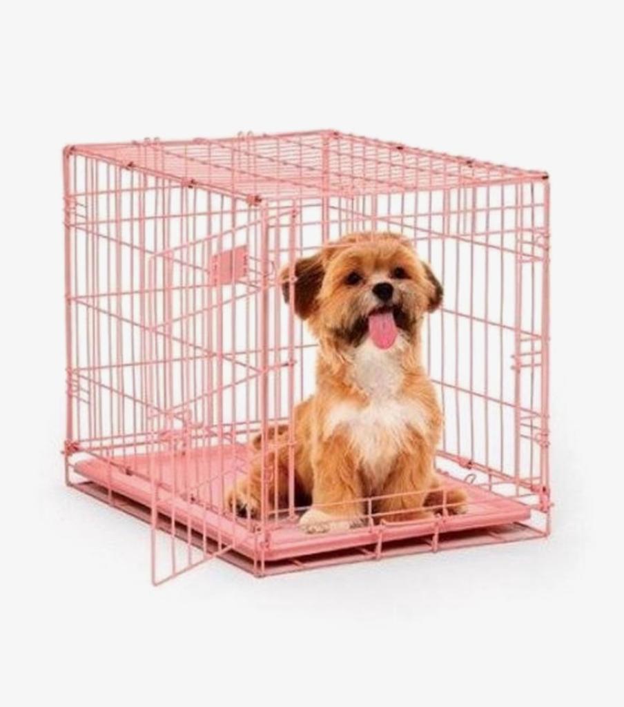 Roze kleine hondenbench, Dieren en Toebehoren, Ophalen, Zo goed als nieuw
