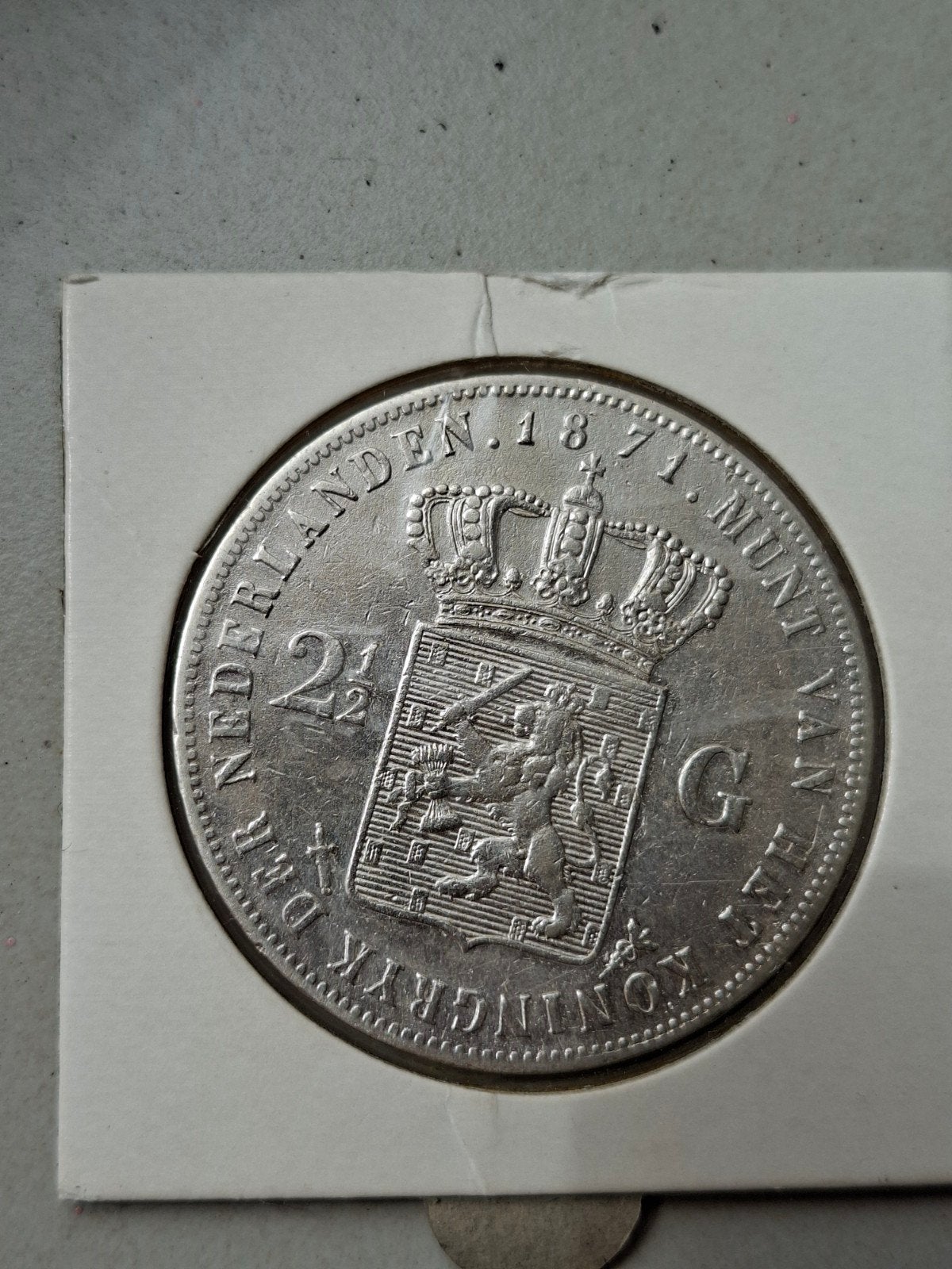 Rijksdaalder 1871 willem 3 2,5 gulden, Koning Willem III, Zilver, Ophalen of Verzenden, Losse munt