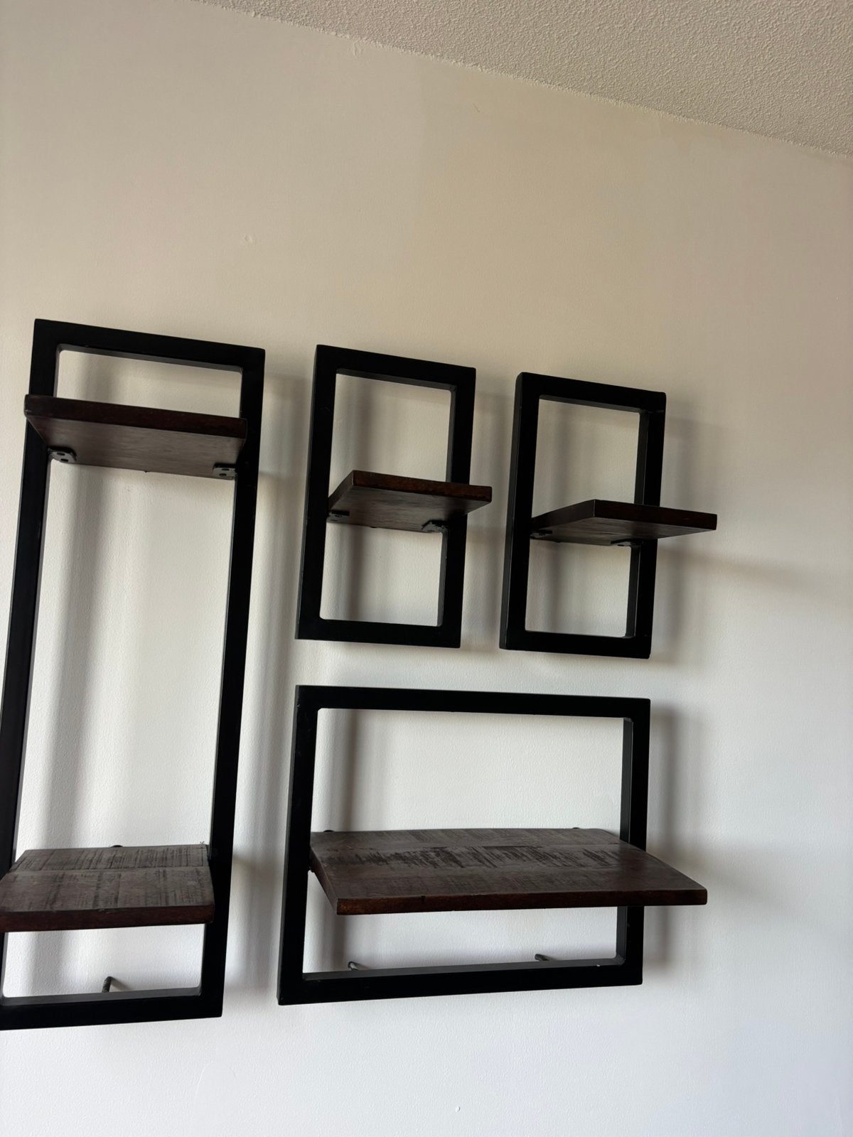 Houten/stalen schappen voor aan de muur, Ophalen, Gebruikt
