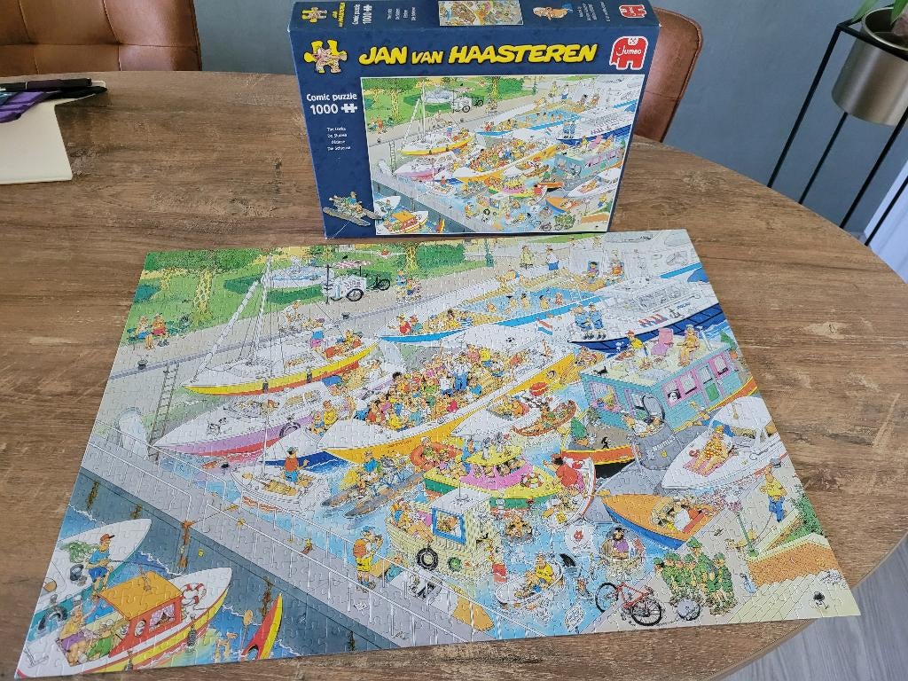 JAN VAN HAASTEREN = DE SLUIZEN 1000 stukjes kost 6,50, Hobby en Vrije tijd, Denksport en Puzzels, Gebruikt, Legpuzzel, 500 t/m 1500 stukjes
