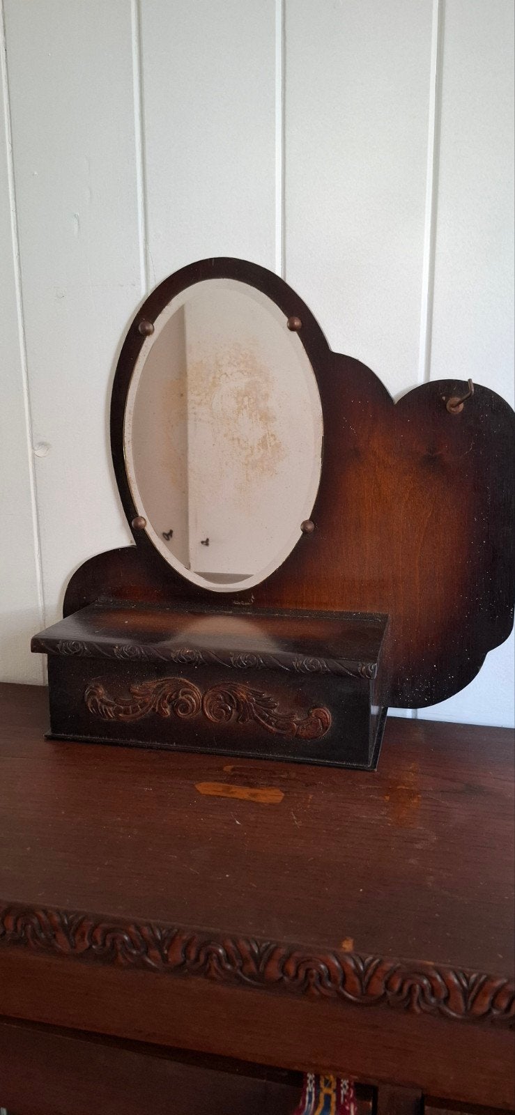 Vintage kapspiegeltje met kammenbakje, Ophalen, Minder dan 50 cm