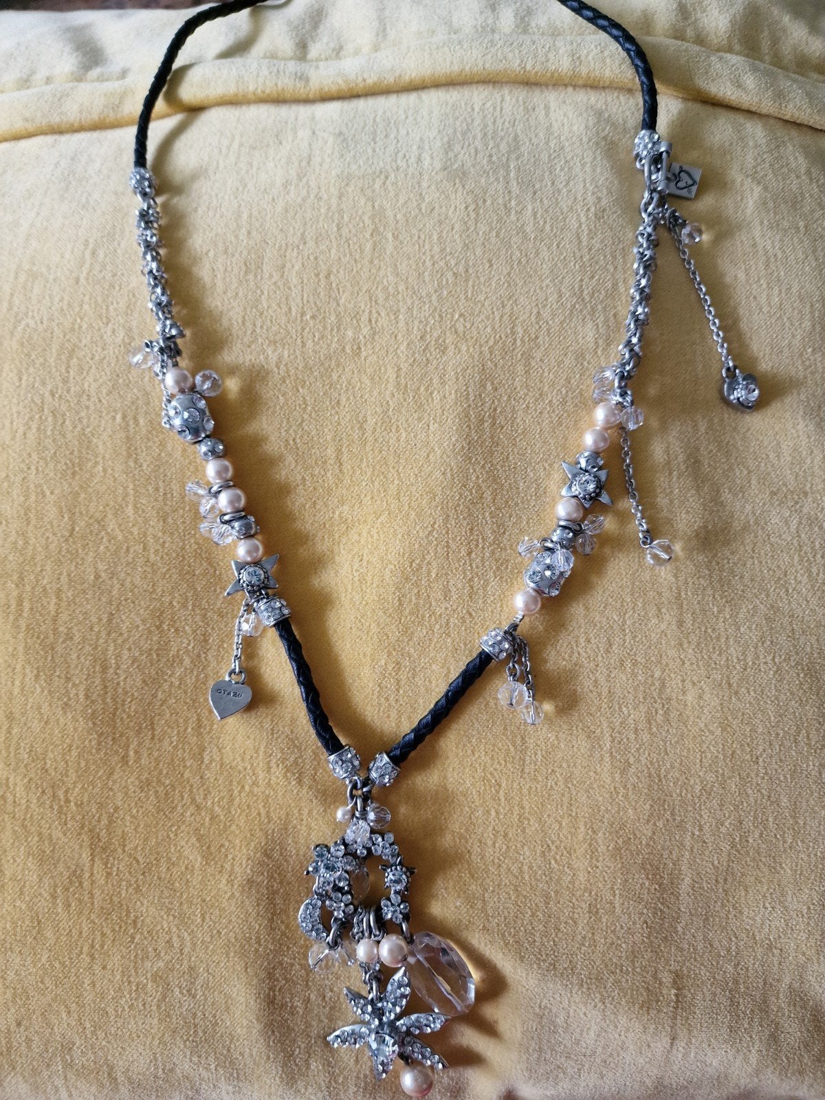 Otazu ketting strass en kristal, Sieraden, Tassen en Uiterlijk, Ophalen, Overige materialen, Zwart, Zo goed als nieuw