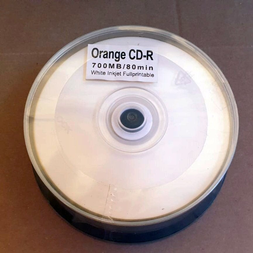 6X CAKEBOX MET 25 STUKS CD-R | WHITE PRINTABLE / ORANGE, Ophalen of Verzenden, Nieuw, Cd, Op spindel
