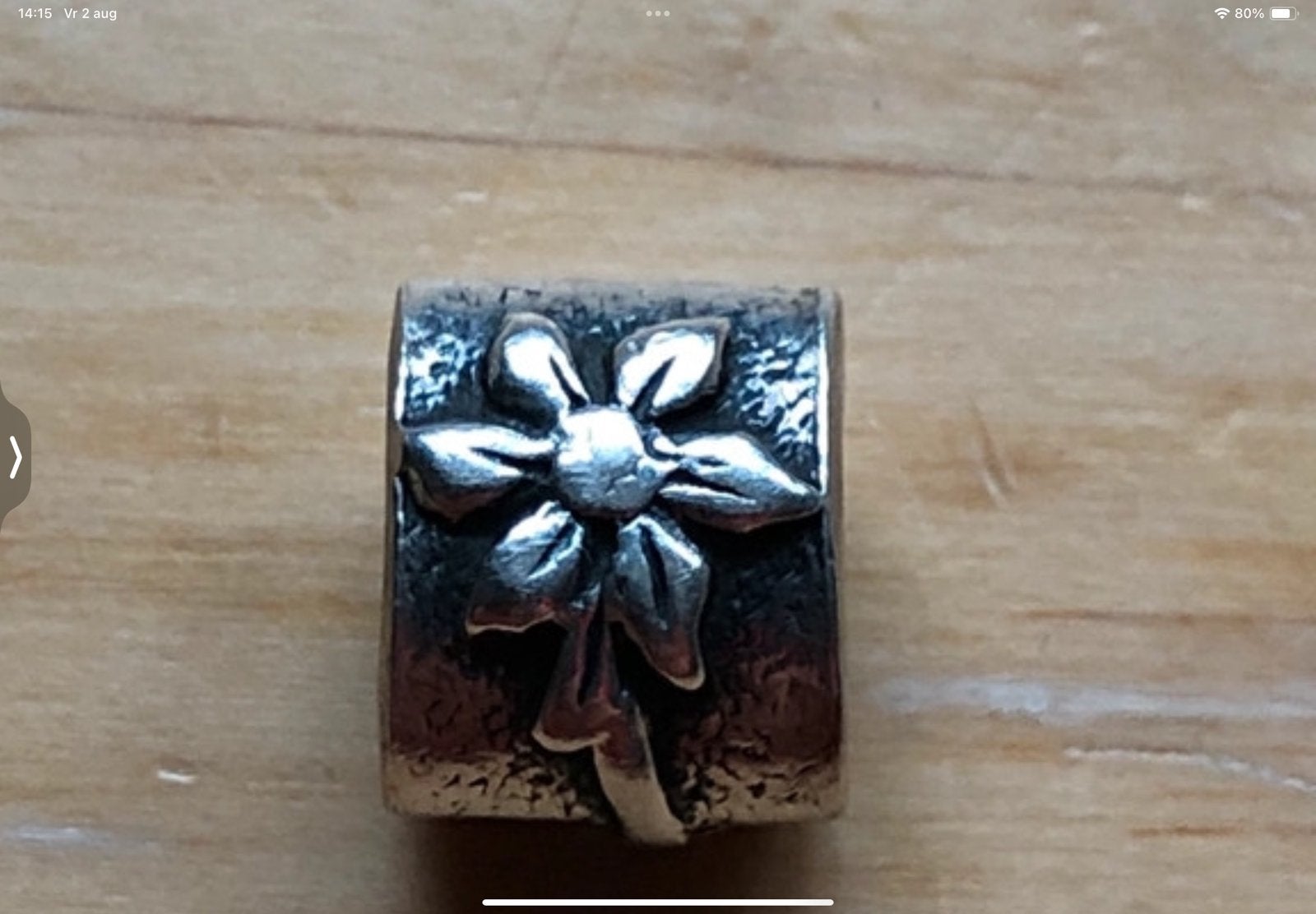 Pandora Bedel Edelweis, Verzenden, Zo goed als nieuw, Zilver, Pandora