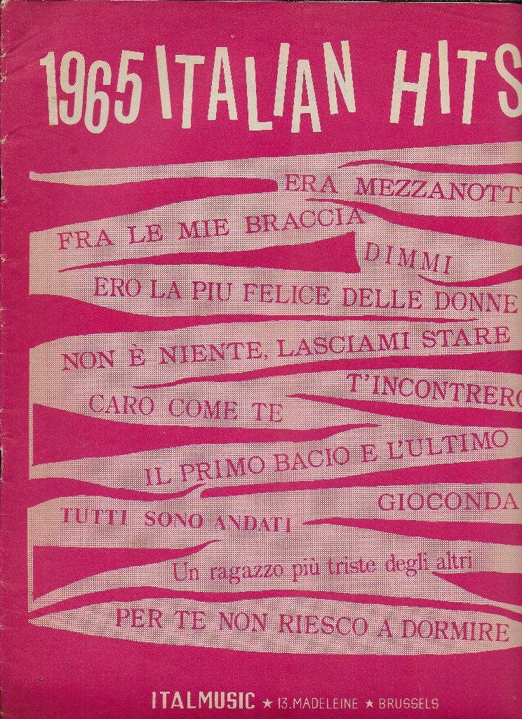 Mu141 bladmuziek italiaanse hits uit 1965, Zang, Gebruikt, Ophalen of Verzenden, Artiest of Componist