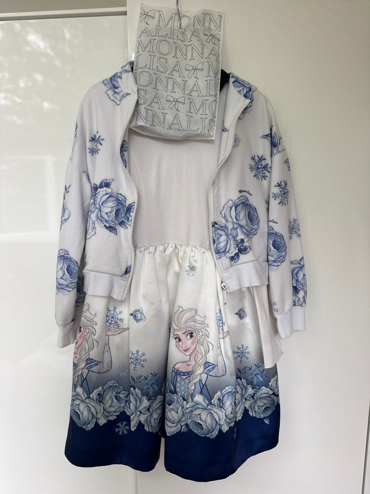 Monnalisa Disney Frozen Elsa Jurk met Hoodie Set, Ophalen of Verzenden, Zo goed als nieuw, Meisje