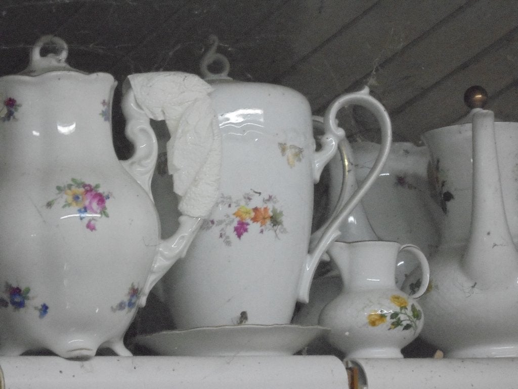 Koffiepot + Suikerpot met Herfst bladeren, Ophalen of Verzenden