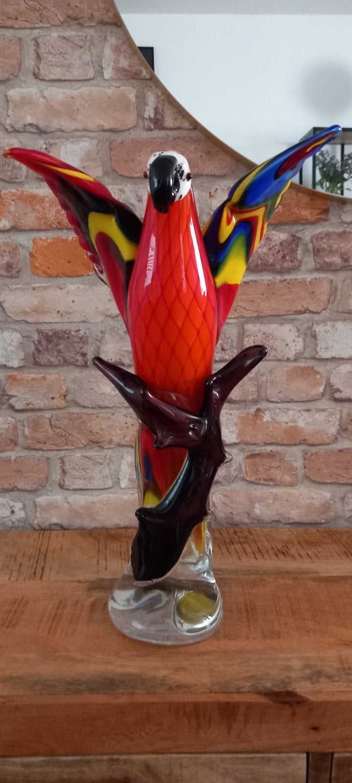 Murano Glas:Hele Grote 44cm Papegaai Beeld❤️SALE❤️, Verzamelen, Ophalen of Verzenden, Nieuw, Dier