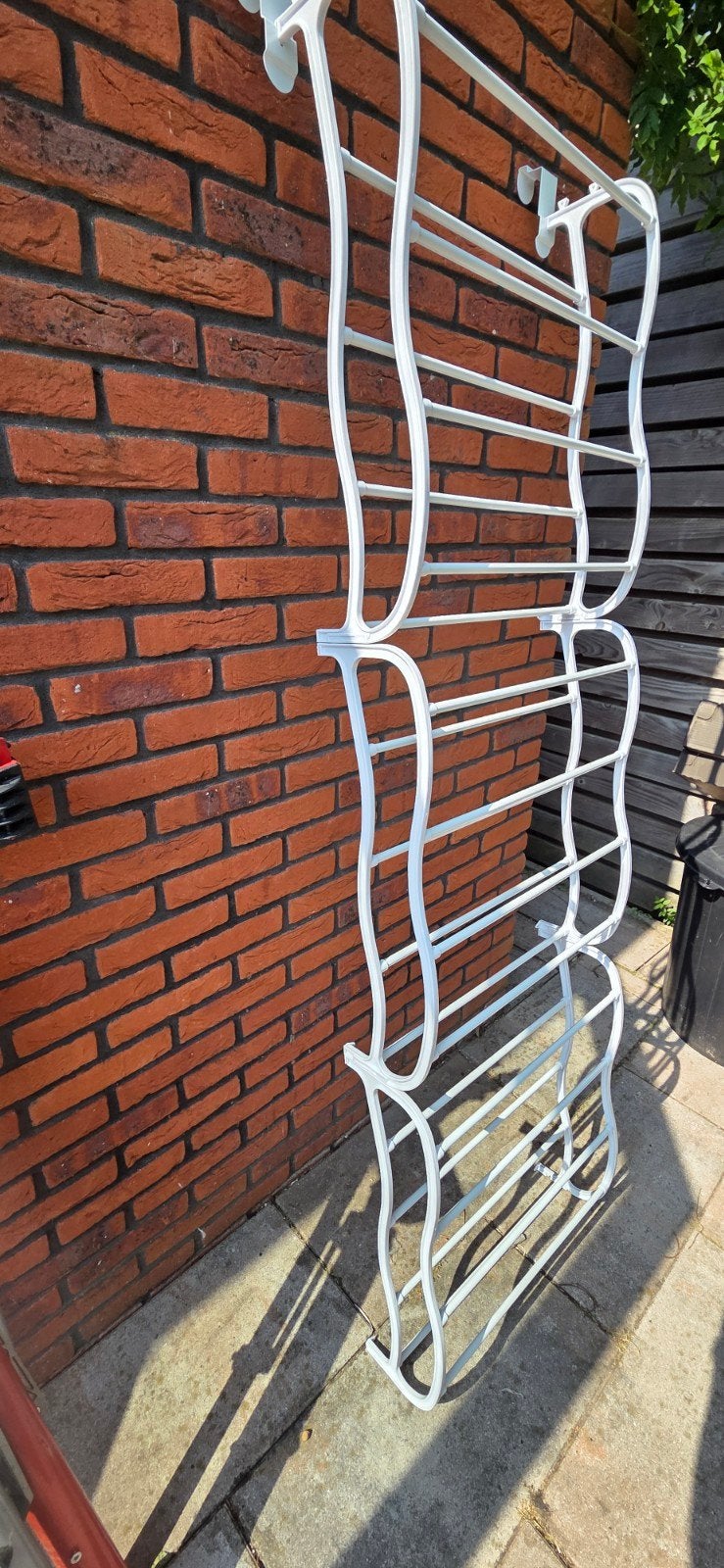 Witte metalen schoenenrek, 3-laags, bevestiging aan deur, Ophalen, Gebruikt