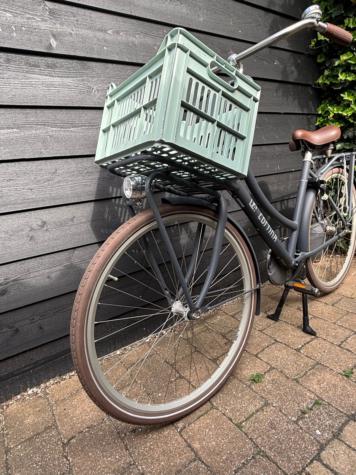 Cortina fiets met krat en versnellingen, Terugtraprem, Gebruikt, Versnellingen, 50 tot 53 cm