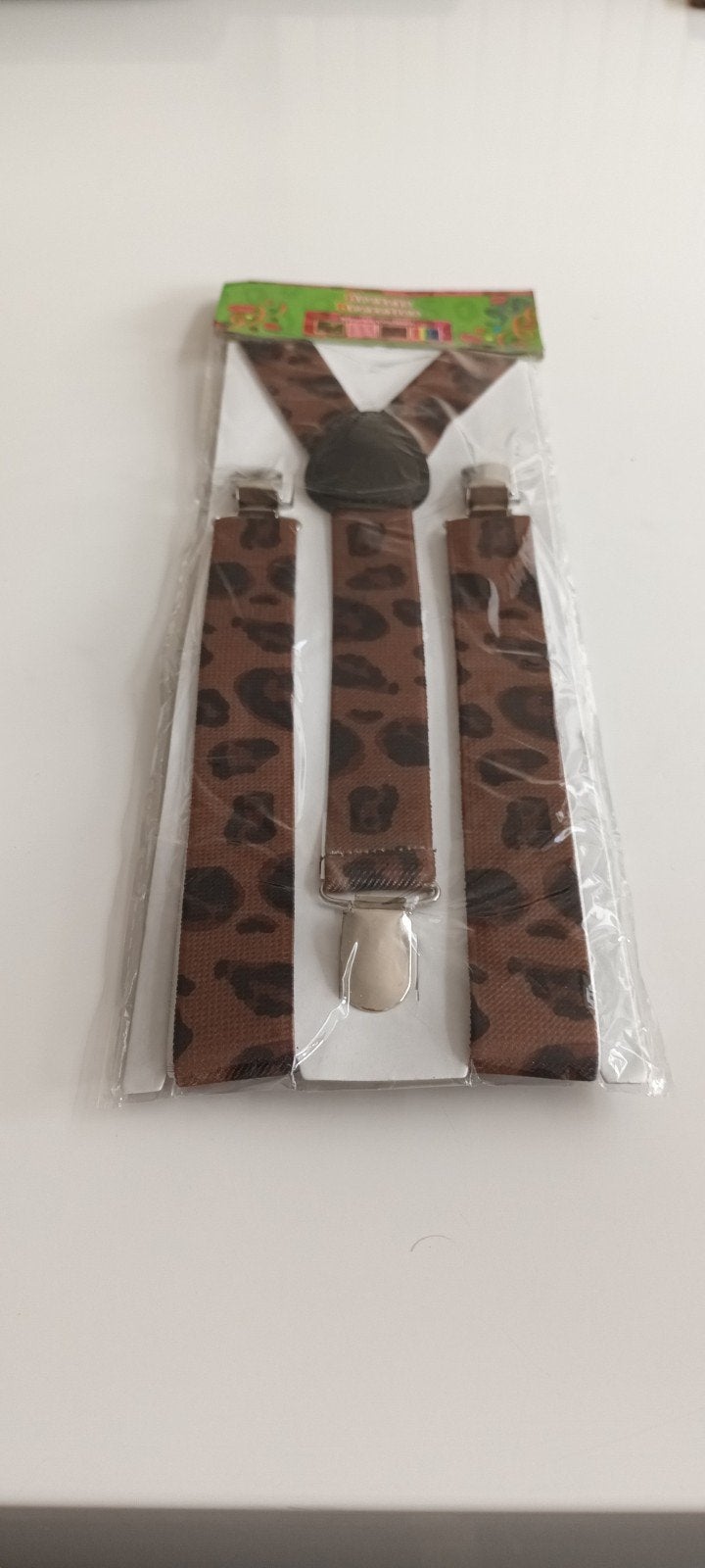 bretels met dierenprint bruin zwart, Ophalen of Verzenden, Nieuw, Feestartikel, Carnaval