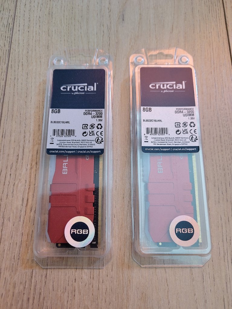 Crucial Ballistix 16GB 3200 CL16 RGB - Nieuw, DDR4, Nieuw, Ophalen of Verzenden, Desktop