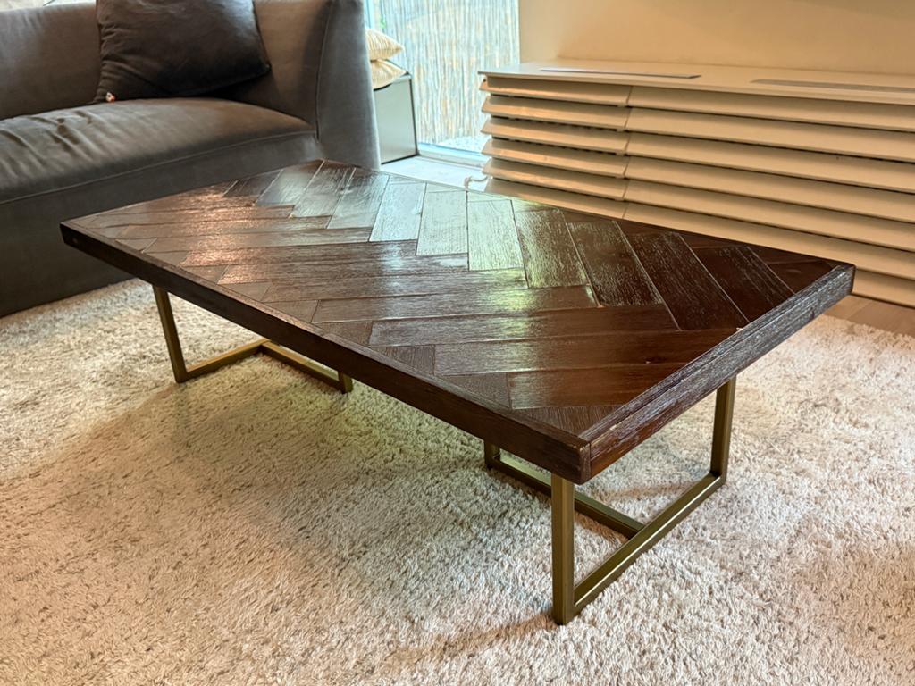 Dutchbone visgraat salontafel, Ophalen, 50 tot 100 cm, Zo goed als nieuw, Minder dan 50 cm