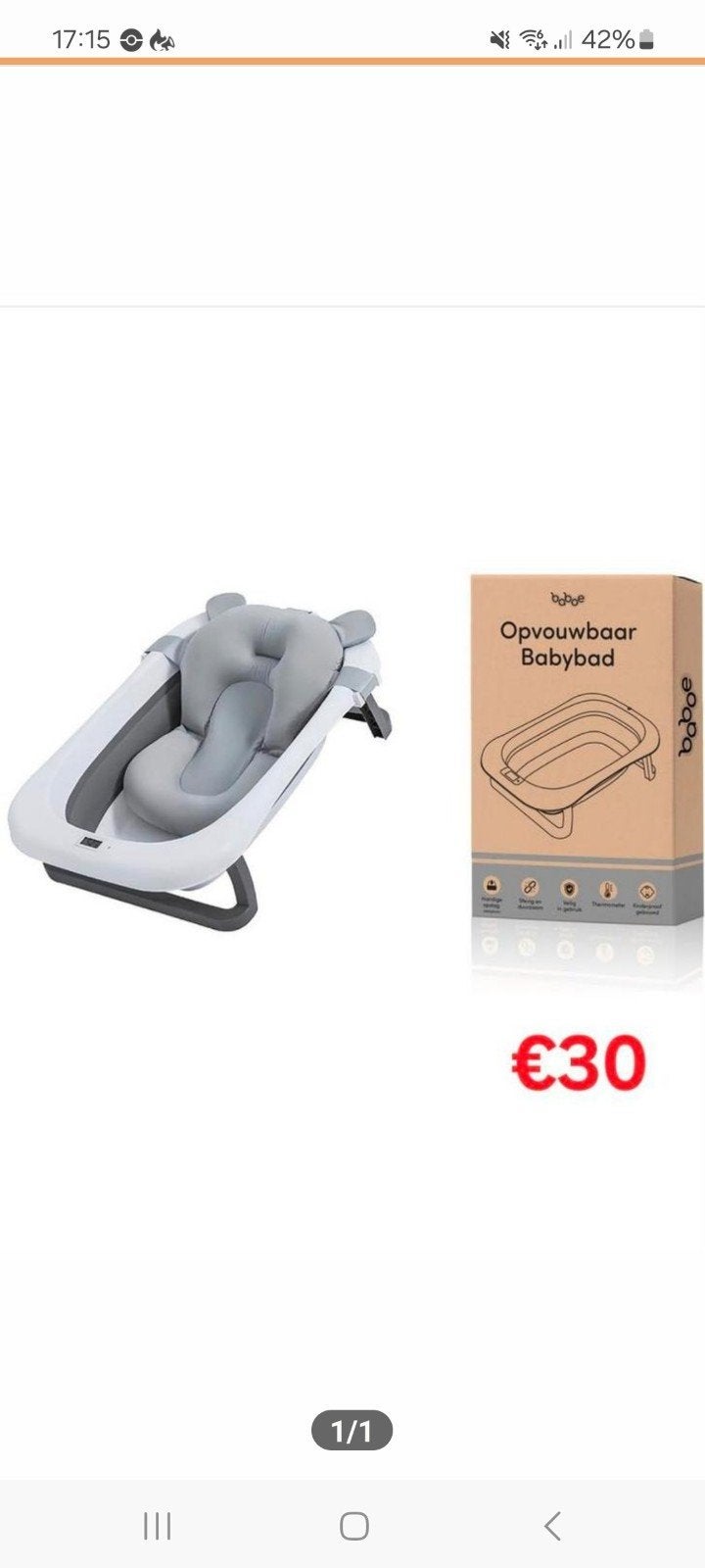 Opvouwbaar bad, Ophalen, Badje