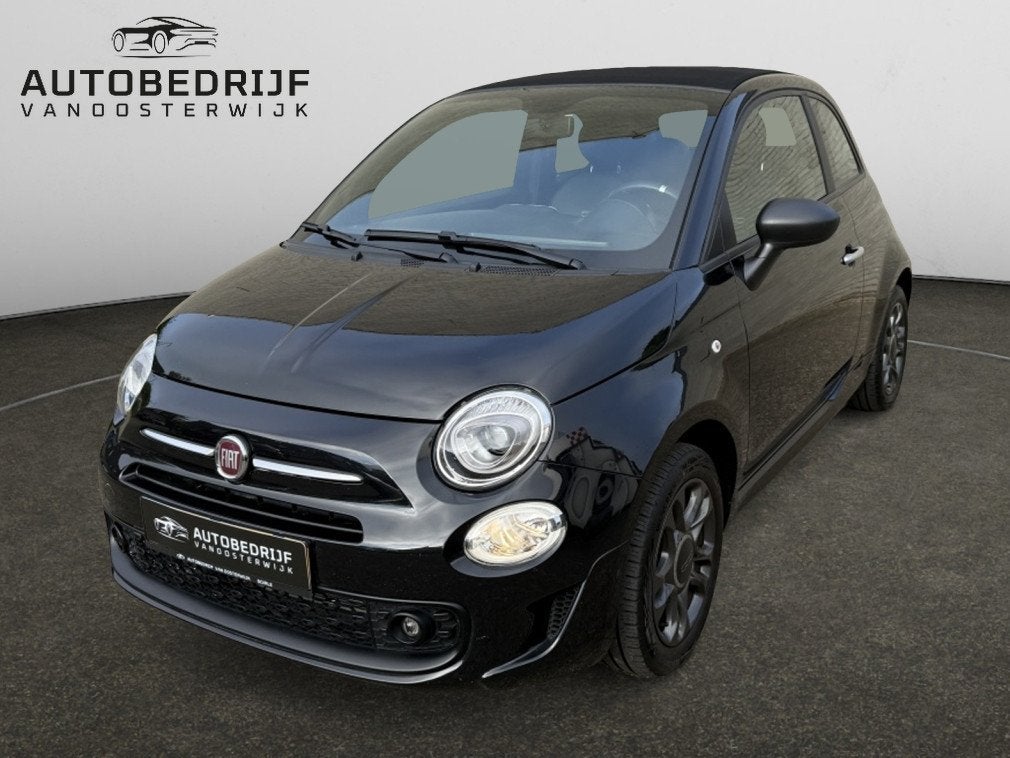 Fiat 500 1.0 Hybrid Sport Cabrio (bj 2022), Auto's, Fiat, Gebruikt, Euro 6, 4 stoelen, Zwart