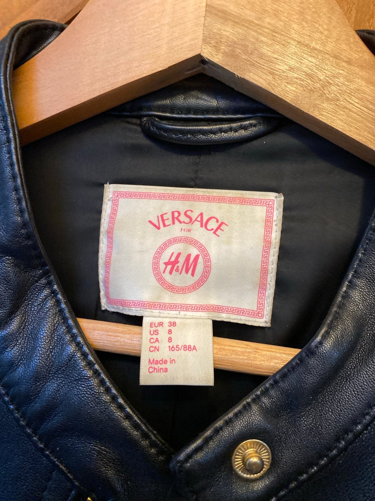 Versace for H&M Leren Jasje met Studs - Maat 38, Ophalen of Verzenden, Zo goed als nieuw, Maat 38/40 (M), Zwart