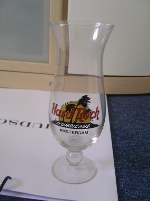 Hard rock cafe Amsterdam hurricane glas! artiesten, Ophalen of Verzenden, Zo goed als nieuw, Gebruiksvoorwerp
